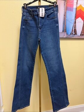 Dark Blue High-Rise Wide-Leg Jeans